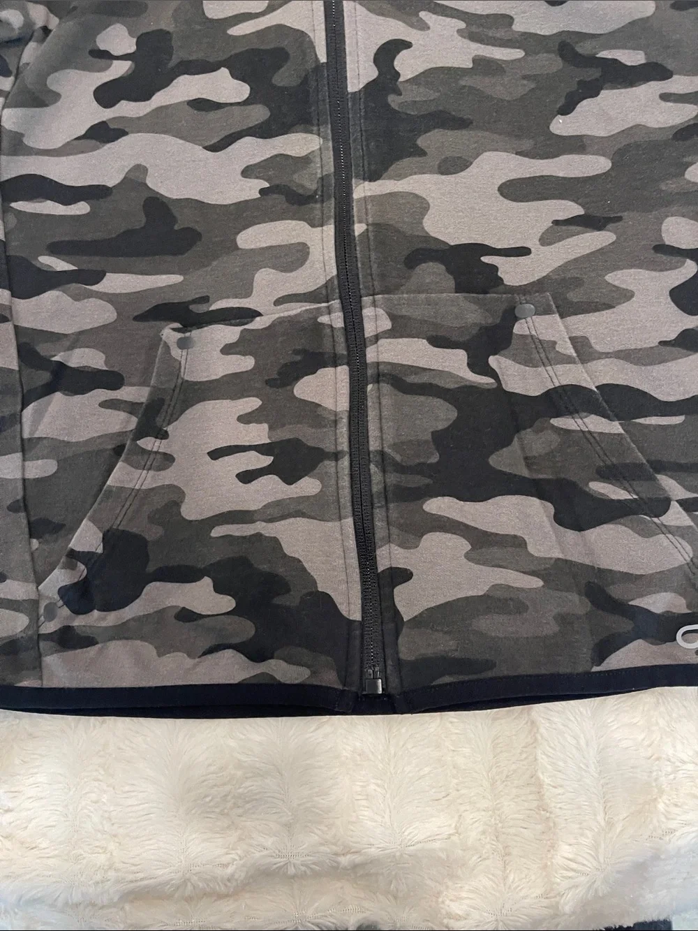 GAP Kids Gray & Black Camo Zip Hoodie